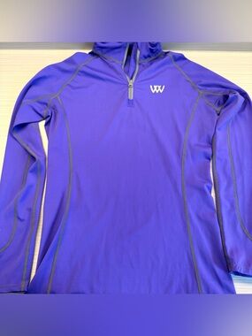 Purple 1/4 Zip Equestrian Quarter Zip with Woof Wear Logo